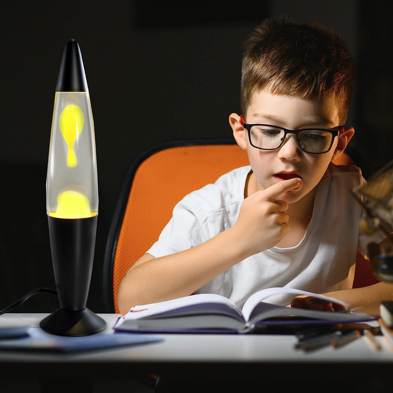 Black & Yellow Simple Cool Lava Lamp