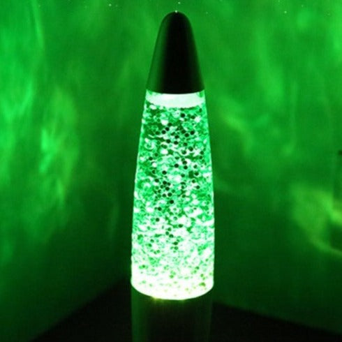 Green glitter outlet lamp